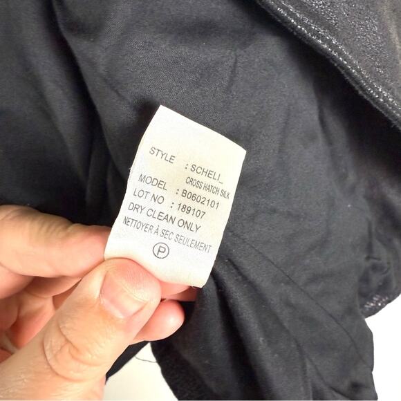 Theory Black Scheli Cross Hatch Silk Goat Leather Moto Jacket Size 8 B0602101 - Picture 10 of 16